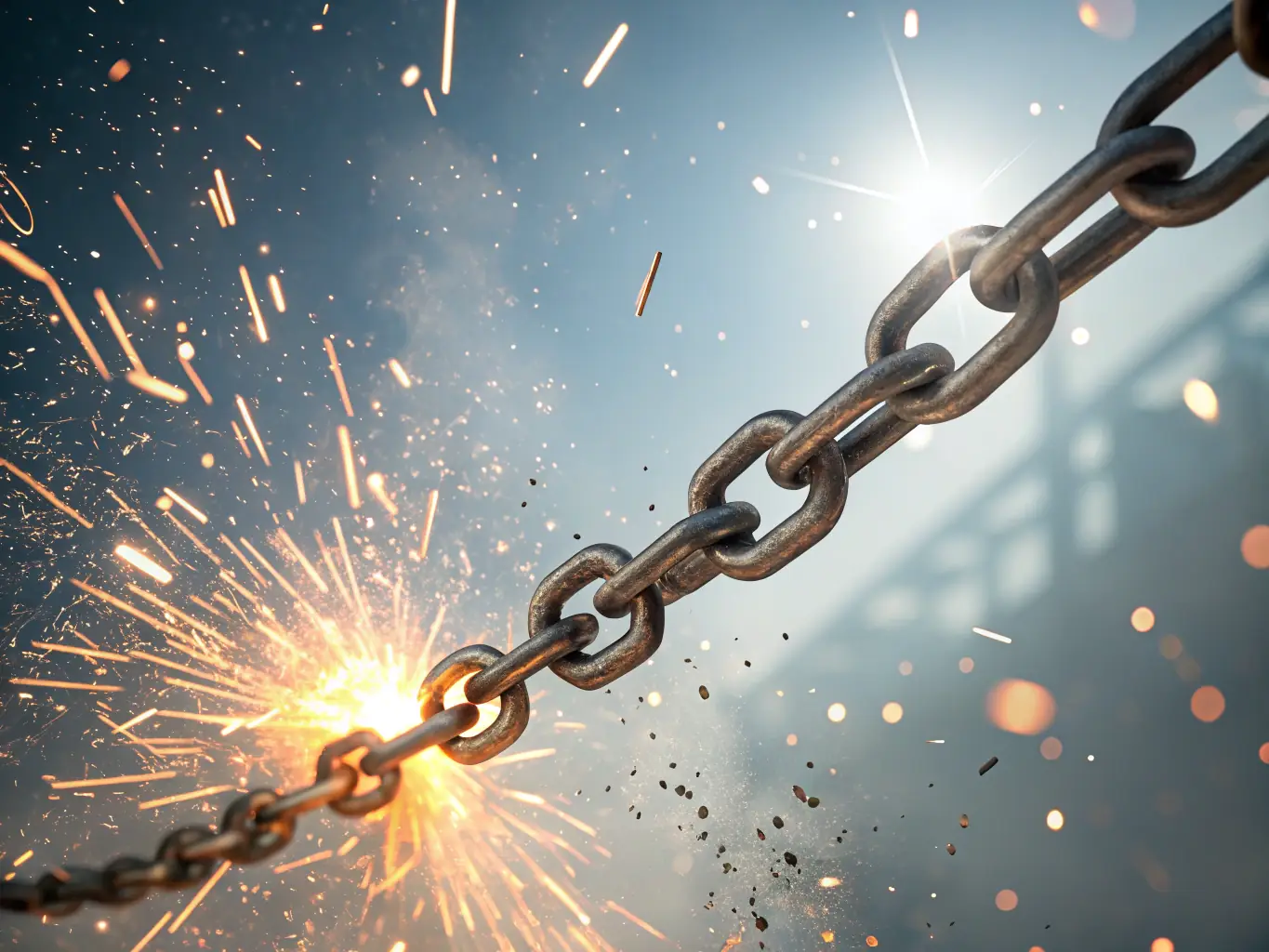 A visual representation of a person breaking free from chains, symbolizing the untethering from limiting beliefs through Janice's coaching.
