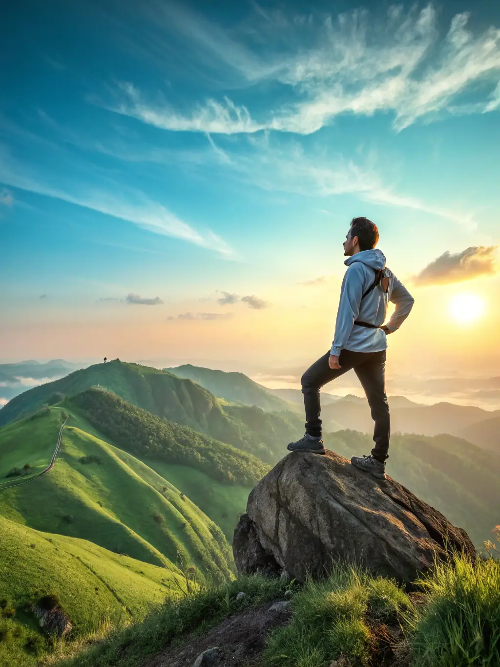 A person setting and achieving personal goals, representing a renewed sense of purpose and direction.